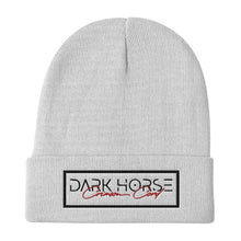 Load image into Gallery viewer, Dark Horse + Crimson Cord Embroidered Beanie