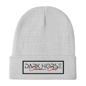 Dark Horse + Crimson Cord Embroidered Beanie