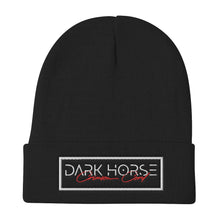 Load image into Gallery viewer, Dark Horse + Crimson Cord Embroidered Beanie