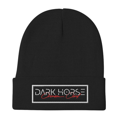 Dark Horse + Crimson Cord Embroidered Beanie